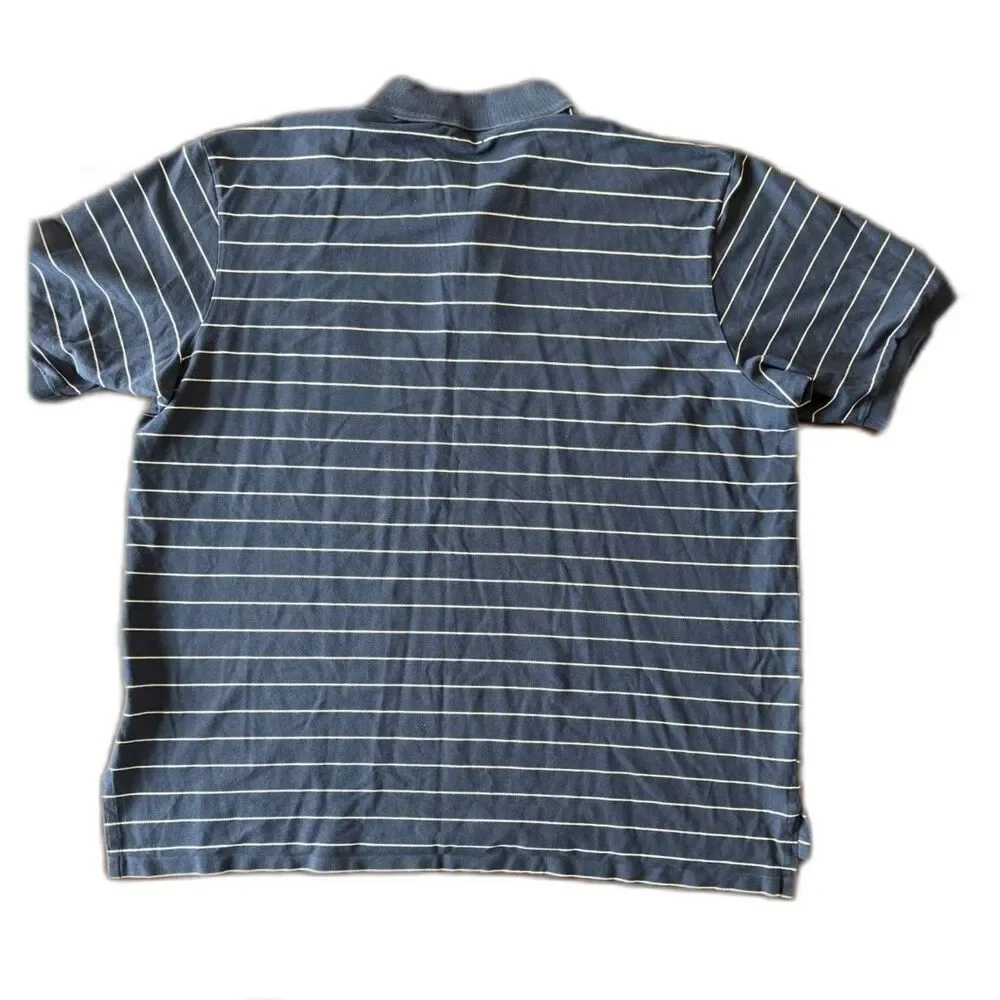 Polo Ralph Lauren 3XLT Polo Shirt Navy Stripe Big Tall Pima Stretch Mesh Preppy